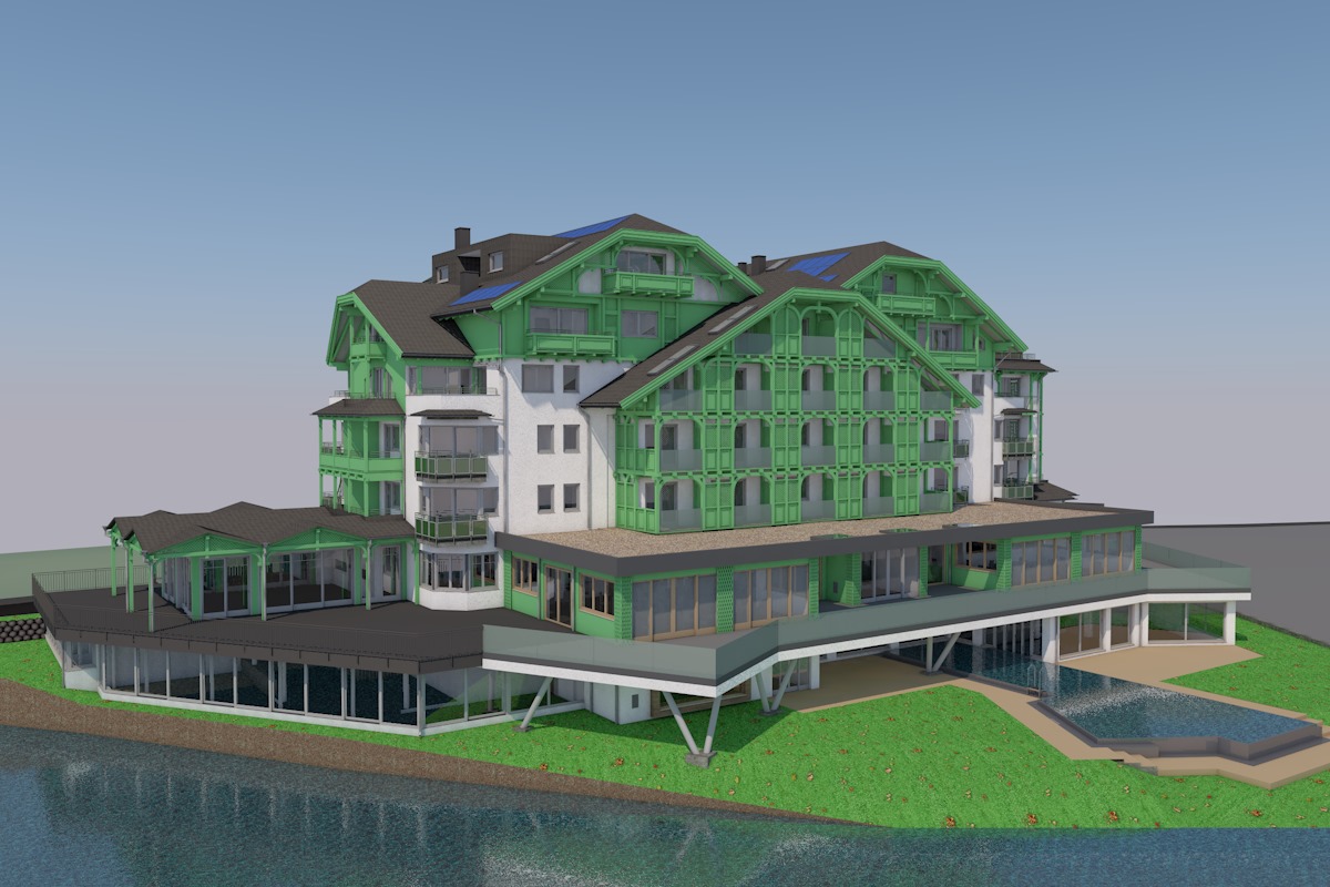 3-D-Ansicht Hotel Seevilla mit neuer Außengestaltung